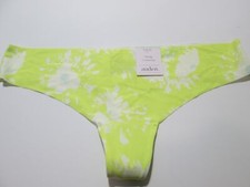 NWT Auden Womens Size S Panty Lime Green Thong Invisible Edge Stretch Floral