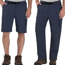 BC Clothing CO Men's Convertible Pant with Stretch Color: Navy, Size: XXLx32