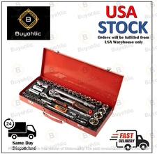 41-Pieces Drive Socket Set 1/4'' and 1/2'' Metric & Imperial Sockets & 72 Tooths