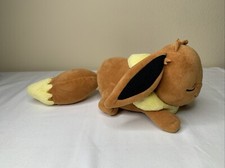 Vintage Sleeping Eevee Plush Doll Pok mon Nintendo Rare 1997