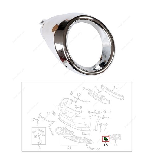 Right Chrome Fog Lights Lamp Cover Trim For Lexus ES300h ES350 2013 2015 2015 - Picture 2 of 6