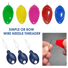 1-100x Bow Wire Needle Threader – Simple Threading Tool for Hand Sewing Machines