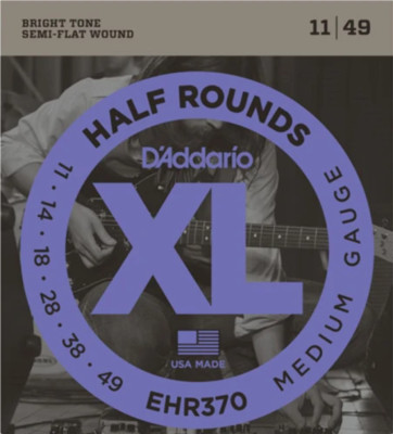 D'Addario Half Rounds, Medium, 11-49 Electric Guitar Strings
