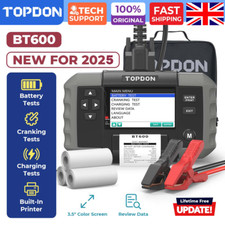 TOPDON BT600  Battery Tester with Printer Battery Load Test Charging Cranking UK