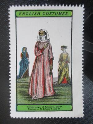 (10537) Reklamemarke - English Costumes - Trachten zur Zeit Edward I. und II.