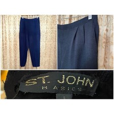Black St. John Pleated Trousers Pants Vintage 90s Size 4