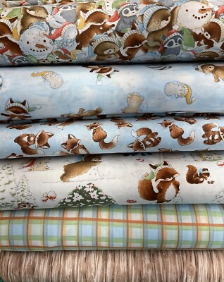 TIMELESS TREASURES -SNOW DAY BY BUNNIES BY THE BAY- SEVERAL CHOICES- BY THE YARD