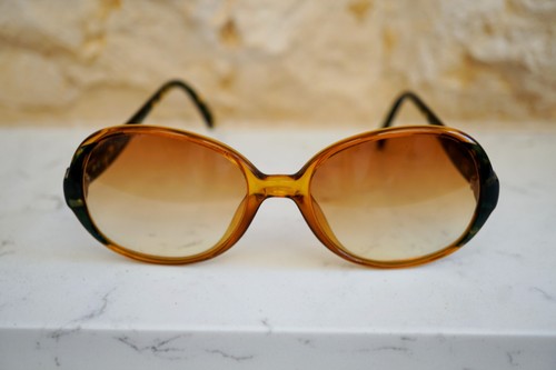 Vintage CHRISTIAN DIOR Optyl Sunglasses 2411 50 Honey Green Tortoise Oversized - Picture 6 of 10