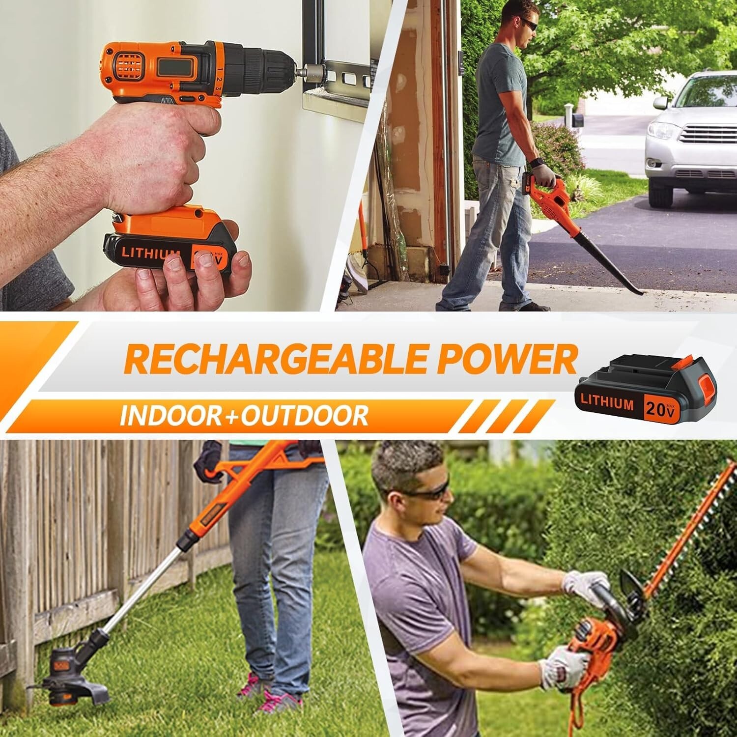 2Pack 20V Lithium-ion 1.5AH Battery for BLACK+DECKER 20 Volt LBXR20 LBX20 LB20