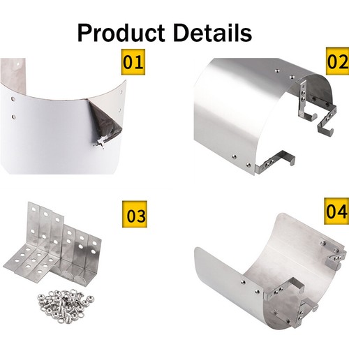 304 Stainless steel Air Intake Cone Motion Car Air Filter Cover Heat Shield Cold - Bild 7 von 9