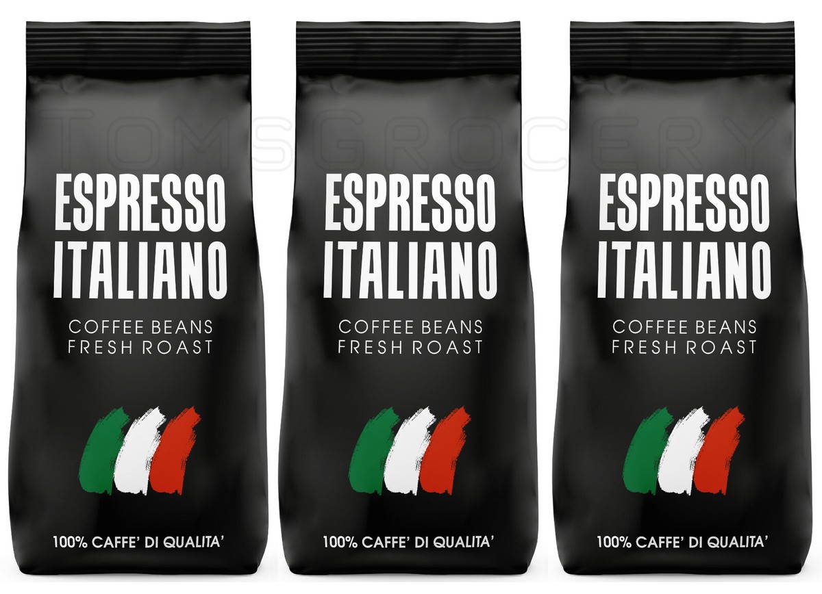 3 ESPRESSO ITALIANO Coffee Beans Fresh Roast 100% CAFFE DI QUALITA