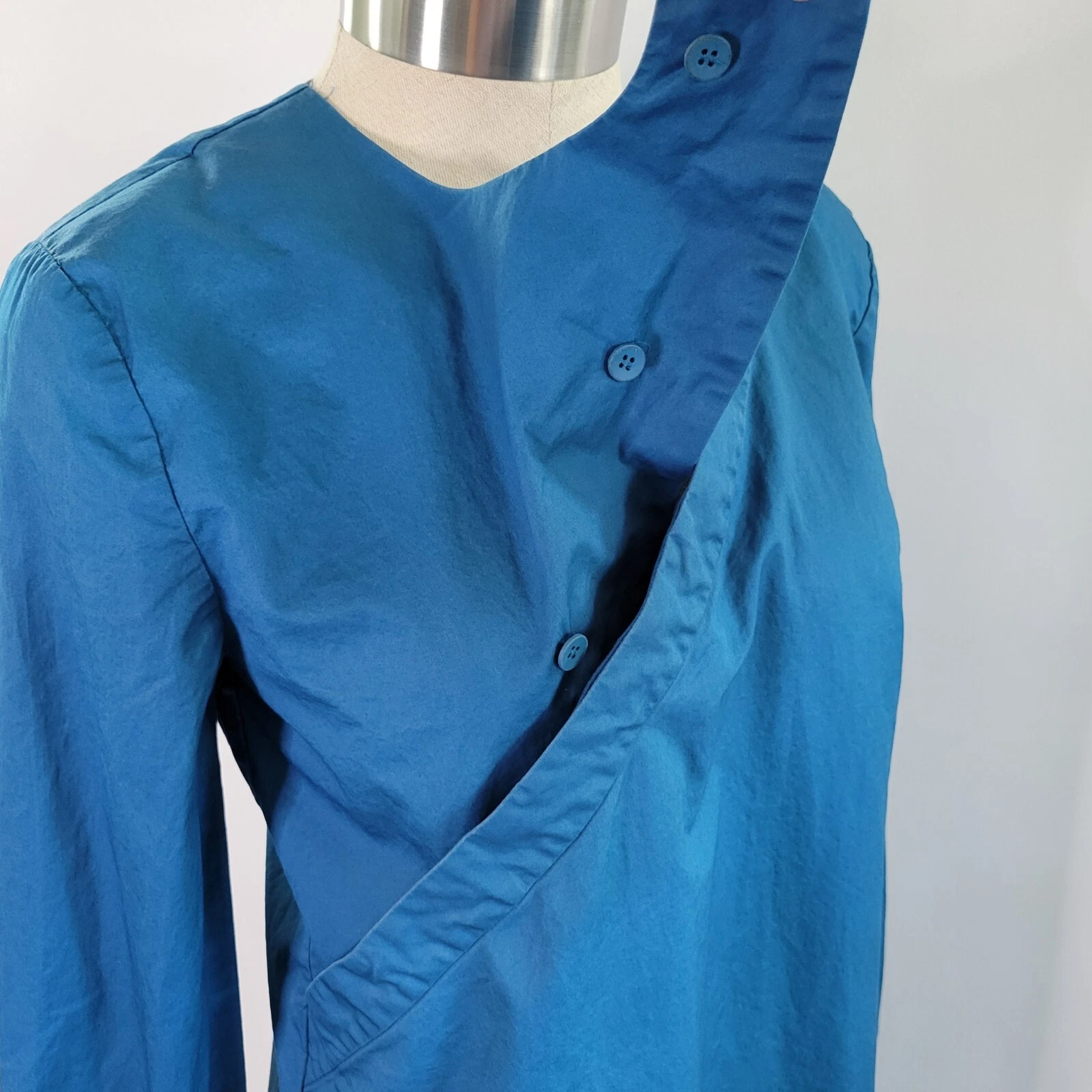 Abito tunica donna Kate Spade sabato manica lunga incrociato davanti taglia S blu