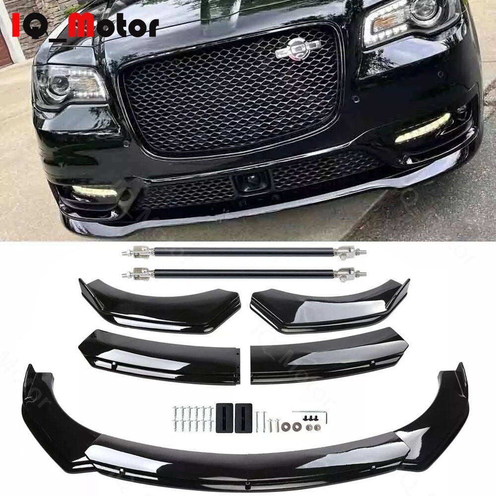 For Chrysler 300 C S SRT 2015-2023 V3 Front Bumper Lip Splitter Kit Glossy Black