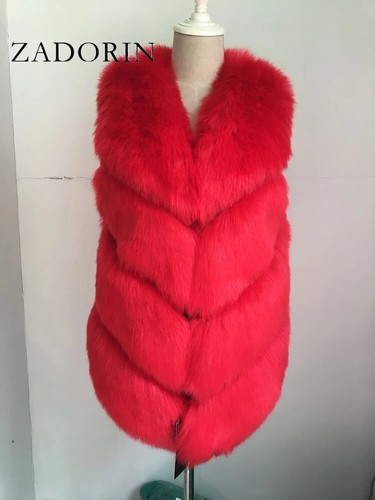 New Luxury Faux Fur Vest Women Furry Short Faux Fur Vests Coat Fur Gilet - Picture 20 of 26