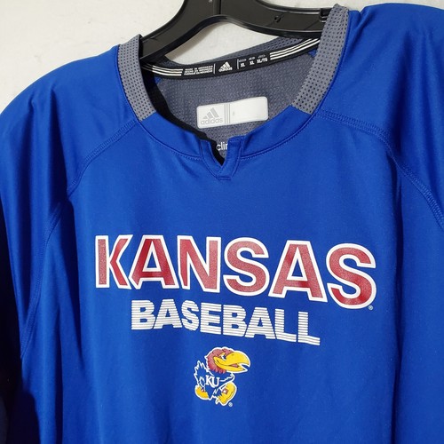 Kansas University KU Jayhawks Shirt Men's XL Blue 3/4 Sleeve Climalite - Picture 5 of 12