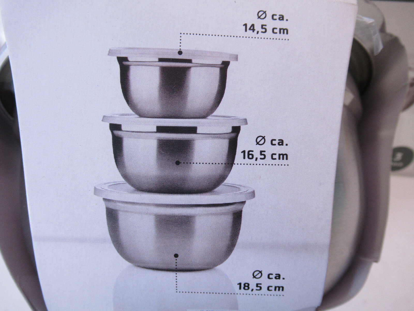 2 Sets 3pc Ernesto Stainless Steel Bowl Set w Lids Store & Serve Food Organizers eBay