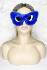 Blue Faux Fur Fashion Cat Eye Sunglasses 