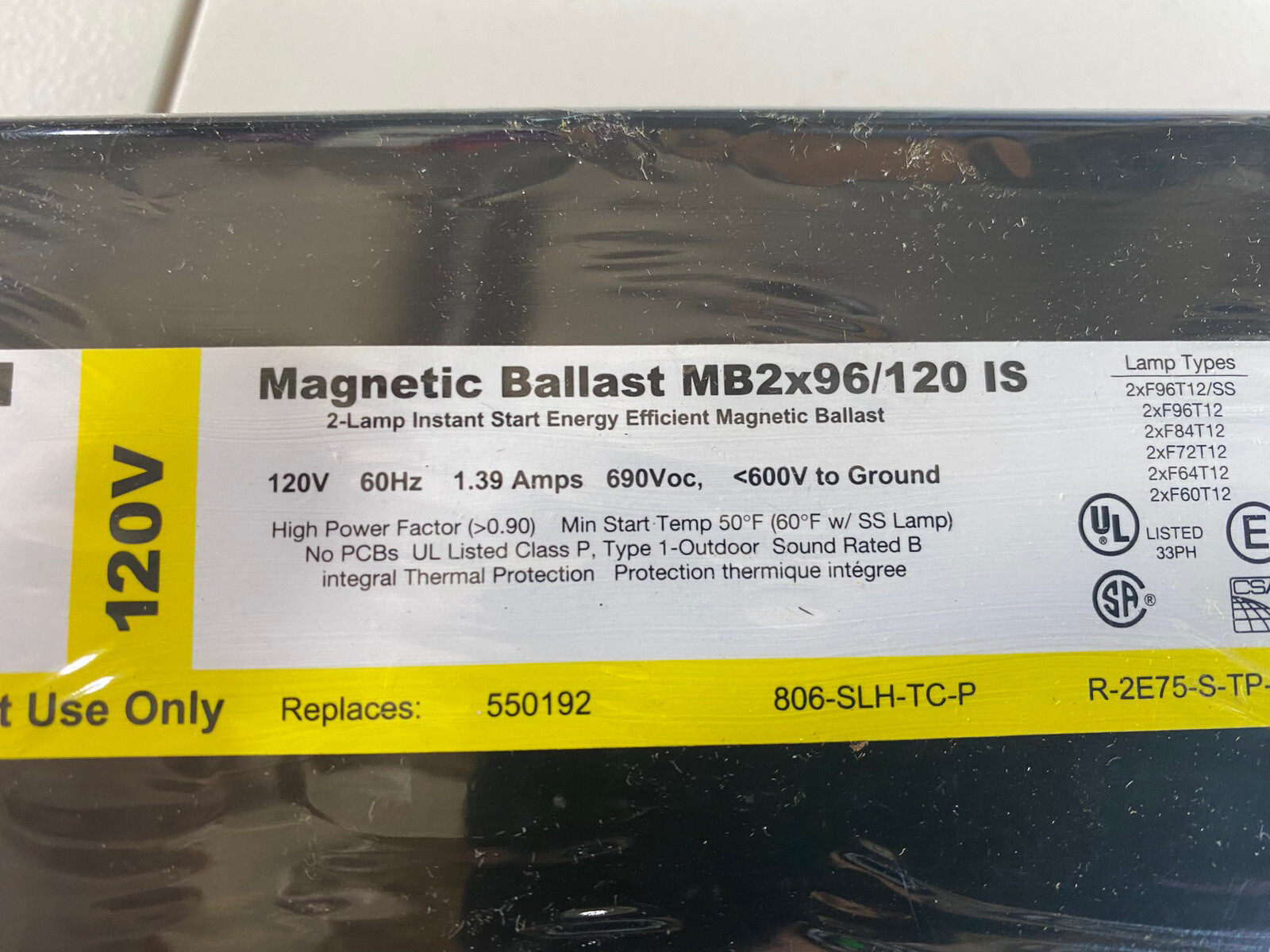 SYLVANIA Ballast MB2x96 IS 120V eBay