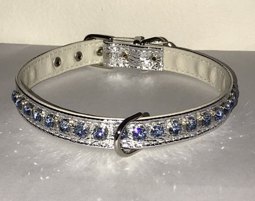 Cuello de Perro Diseñador Plata Estrás Metálico Grande Precioso Cristal ¡Joya Bling! - Imagen 9 de 14