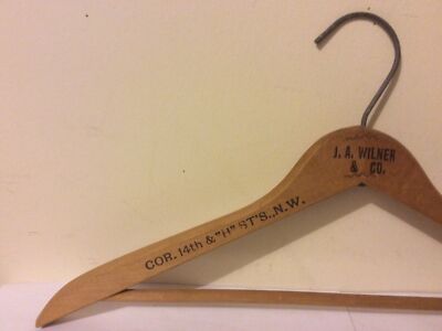 Vintage Wood Hanger J.A.Wilner&Co. Washington D.C. | eBay