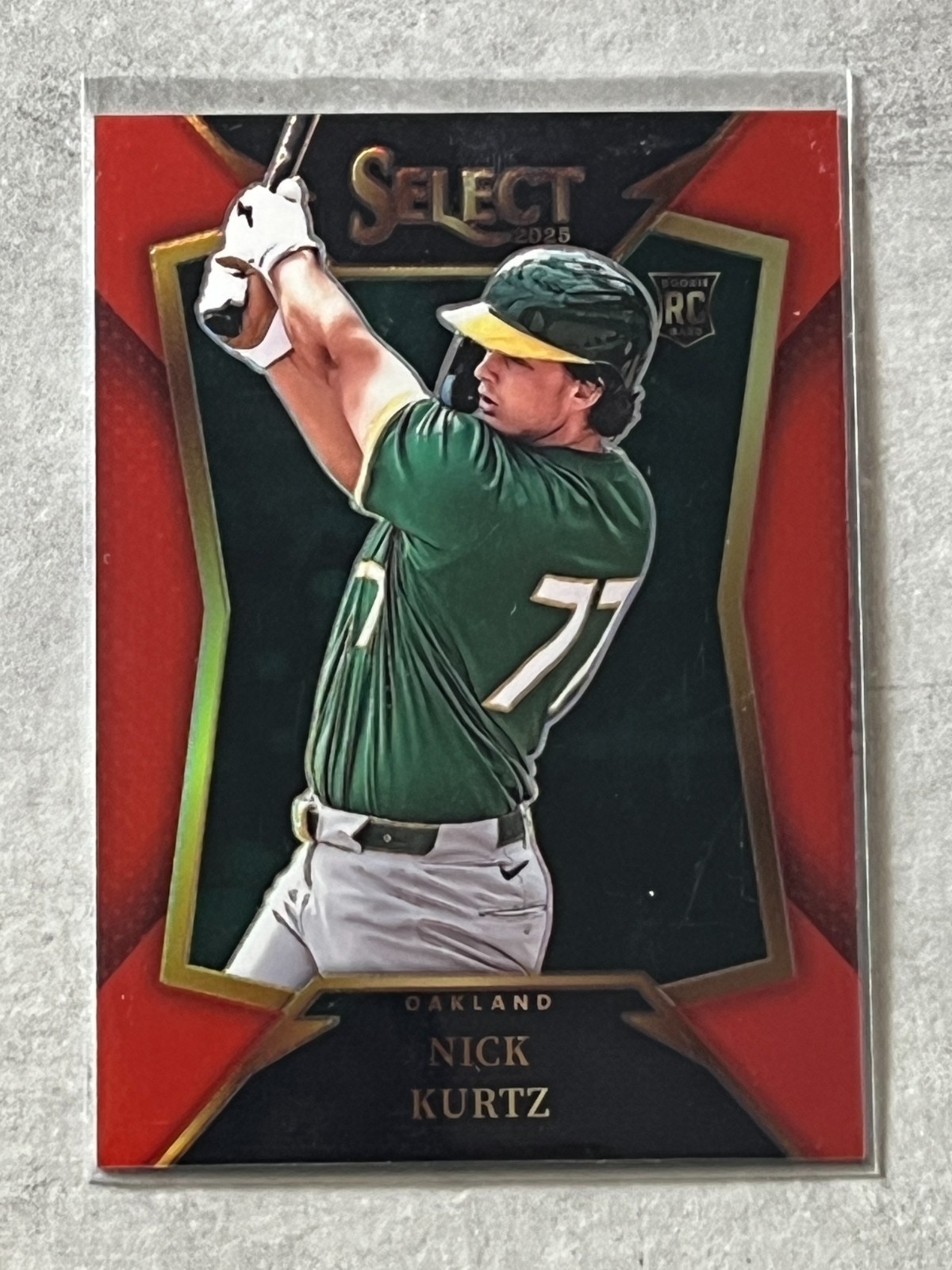 2025 Select Nick Kurtz Throwback Rookie RC Red Refractor /99 #25 Athletics