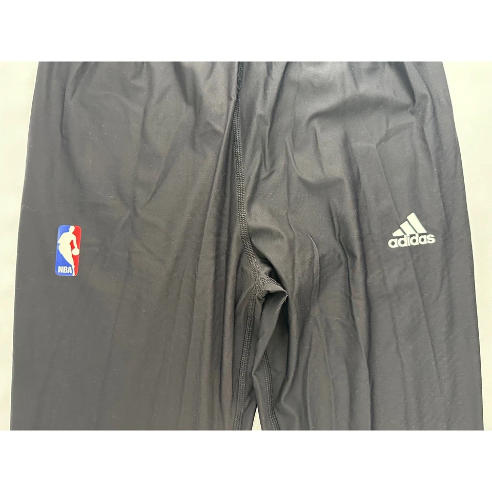 Calça Adidas NBA ClimaLite Masculina Tamanho LT Grande Alta Preta Compressão Roupa Ativa - Imagem 2 de 4