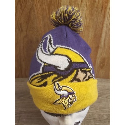 New Era Youth NFL Minnesota Vikings Cuffed Knit Beanie Pom Pom