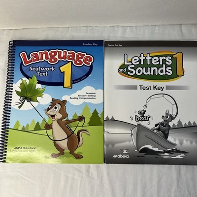 Abeka Language 1 Seatwork Text Teacher Key & Letters and Sounds 1 Test Key Lot