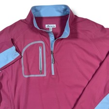 Peter Millar 1/4 Zip Pullover Men s XL Surge Soft Shield Golf Performance Pink