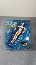 PoolMaster Adjustable Chaise Floating Lounger Pool Patio Transparent Blue