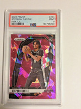 STEPHON CASTLE 2024-25 Panini Prizm Pink Ice Rookie #234 San Antonio Spurs PSA 9