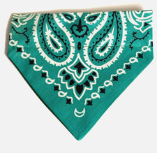 Over Collar Slide On Dog Cat Bandana Scarf GREEN BANDANA SMALL/ MED