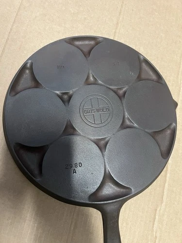 Vintage GRISWOLD No 34 Cast Iron Plett SWEDISH PANCAKE Pan