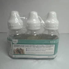 Evenflo Classic 3-Pack Clear Glass Bottles 8 oz White Lid