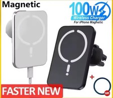 100W Magnetic Wireless Car Charger Air Outlet Phone Holder for iPhone
