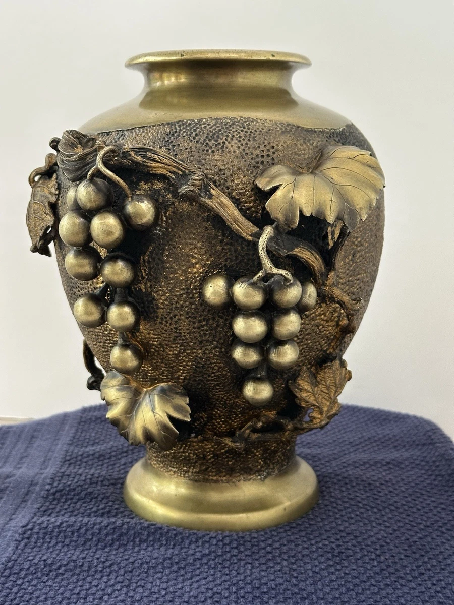 旧家　蔵出し　銅製　花瓶　花生　鶴図　銘あり Yahoo!オークション -花器(銅製)の落札相場・落札価格(14ページ目)