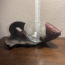 Vintage Japanese Beta Fishbowl Sculpture w/ Functional Fish Bowl
