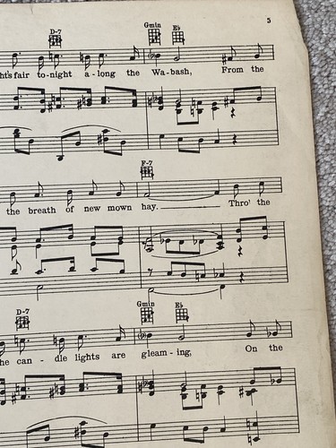 1932 On The BANKS OF THE WABASH Far Away Sheet Music by Paul Dresser - Picture 4 of 4