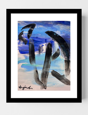 GUAJARDO Original Neo Expressionism Ice Castle 14X11 Paper Signed Art
