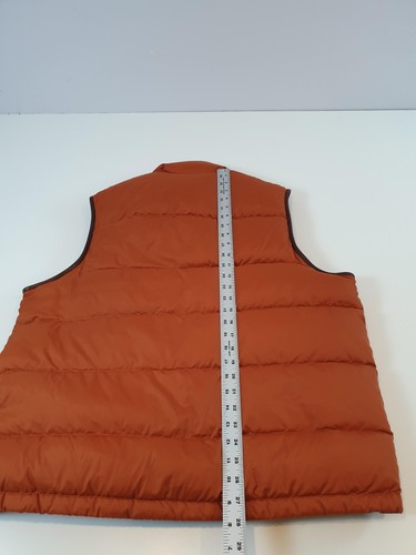 Coach Down Puffer Vest Mens Large Orange Brown Nylon Quilted Zip Outdoor Jacket - Picture 10 of 12
