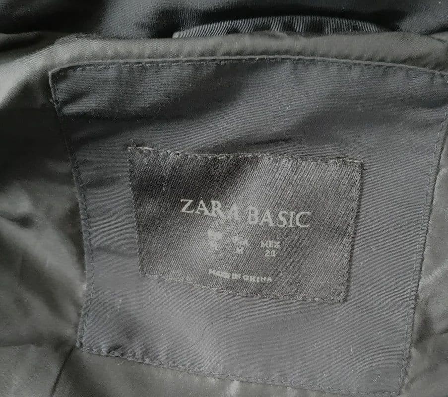 ZARA BASIC Fur Hooded Down Jacket M Quilting Black - image 6