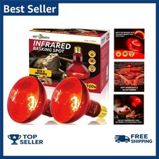 2 Pack 100W Infrared Heat Lamp for Reptiles  Chickens - Long-Lasting  Effic...