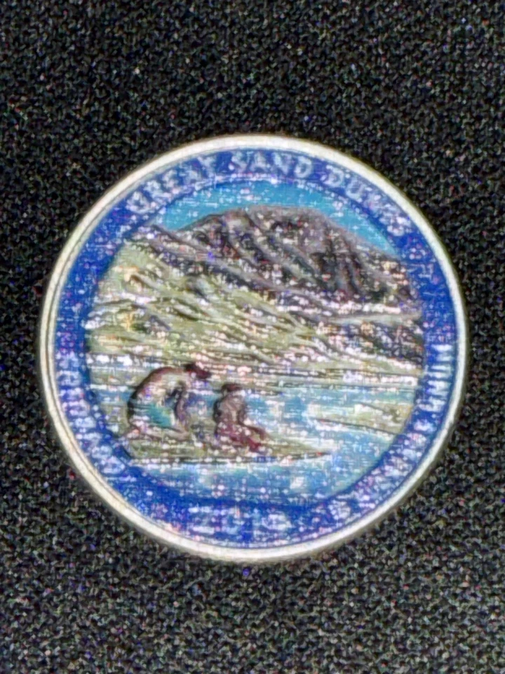 Great Sand Dunes 2014p America The Beautiful Colorized Washington Quarter UNC  - Image 3 of 4