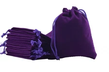 50pcs Small Drawstring Velvet Jewelry Pouches, 4.0x4.8 Inch Purple Drawstring...
