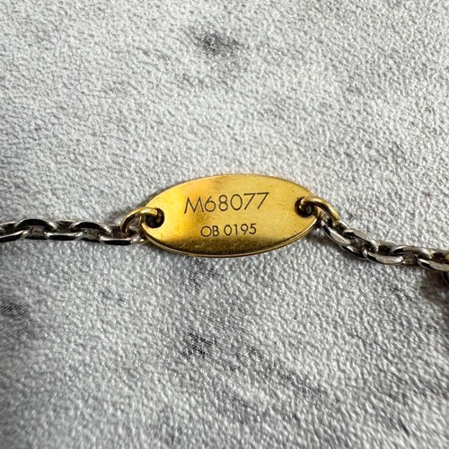 LOUIS VUITTON Logomania Bracelet Chain Silver Gold M68077 Adjustable Authentic - Picture 6 of 7