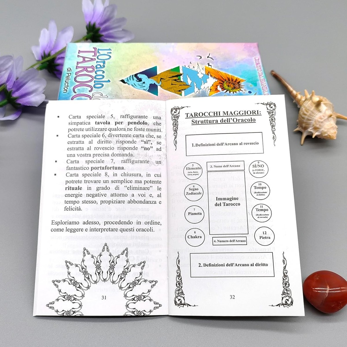 IXIGER Tarocchi per principianti con significati su di loro, carte dei tarocchi e set di libri, apprendimento del mazzo dei tarocchi Gioco di predizione della fortuna con parole chiave, chakra