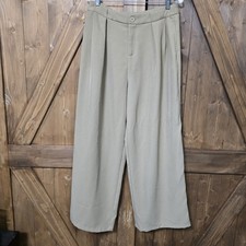 CIDER Women’s XL Taupe Wide Leg Pleated Dress Pants Cropped High Rise Casual