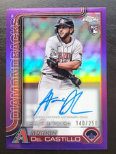 2025 Topps Chrome Adrian Del Castillo Purple Refractor RC Auto 140/250 D'Backs