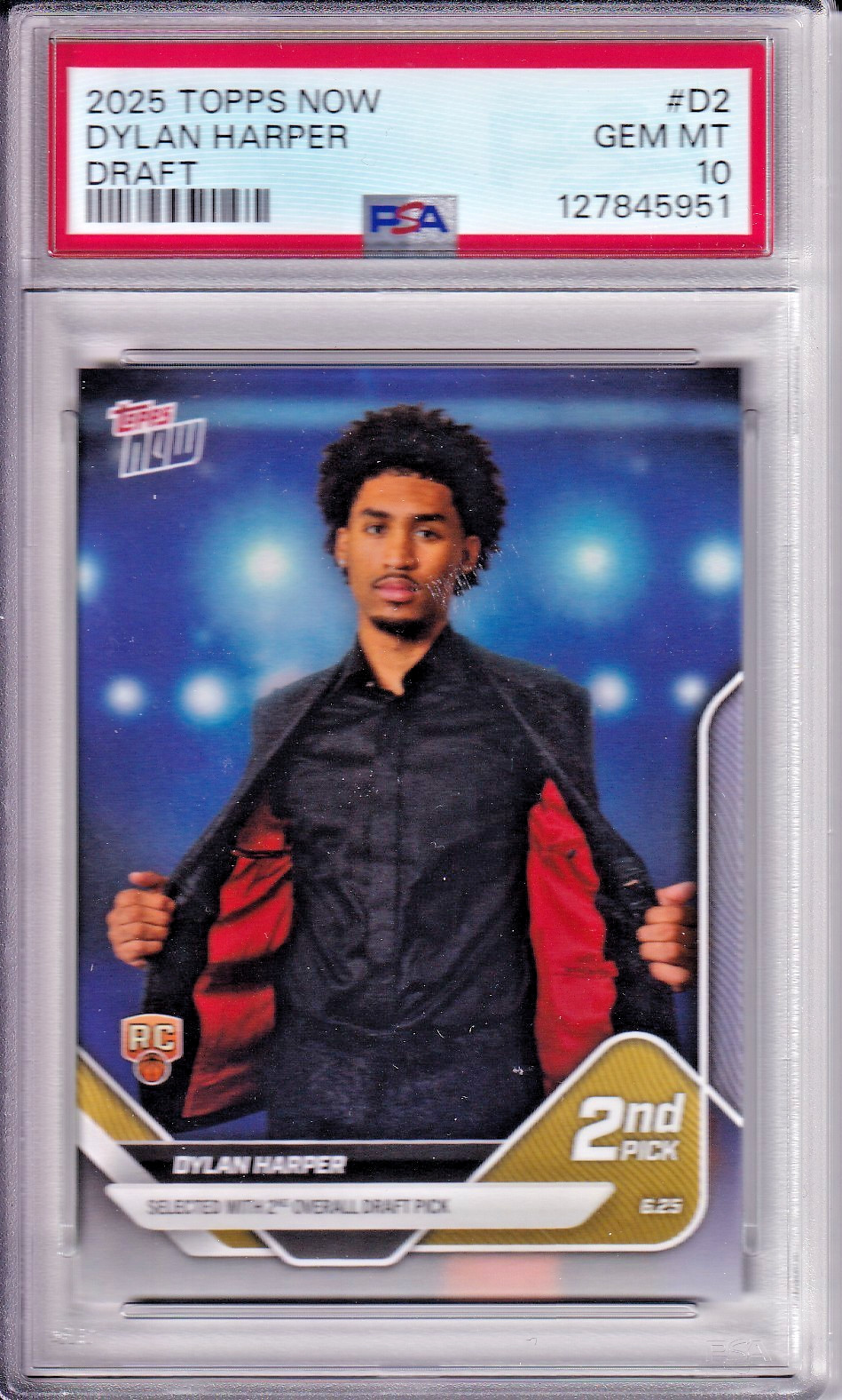 Dylan Harper 2025 Topps Now #D2 Draft PSA 10 RC