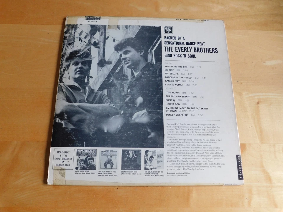 The Everly Brothers Lp Rock 'N Soul On Warner Bros. -  W1578 - Image 3 of 4